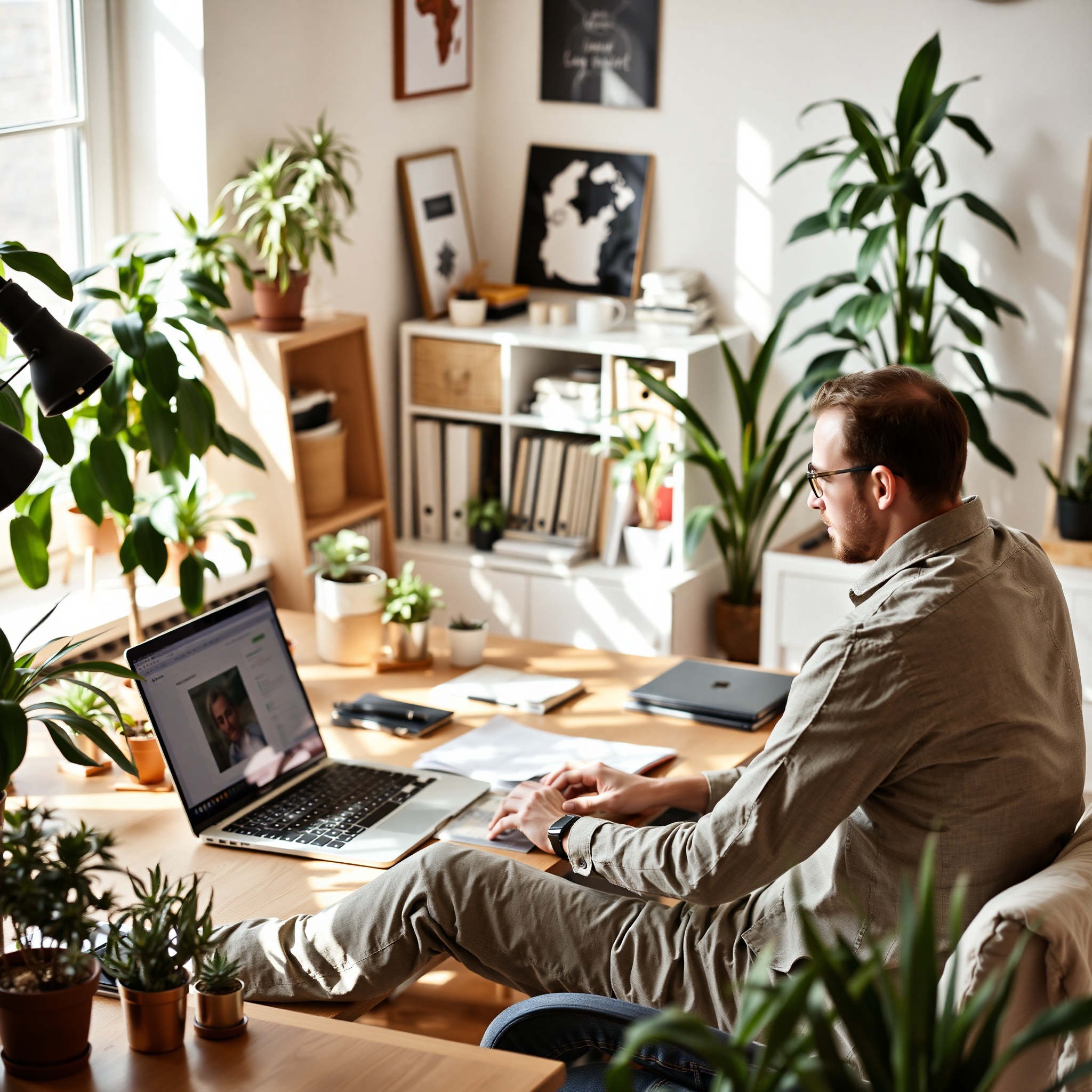 Freelancer working on creative project with digital design tools